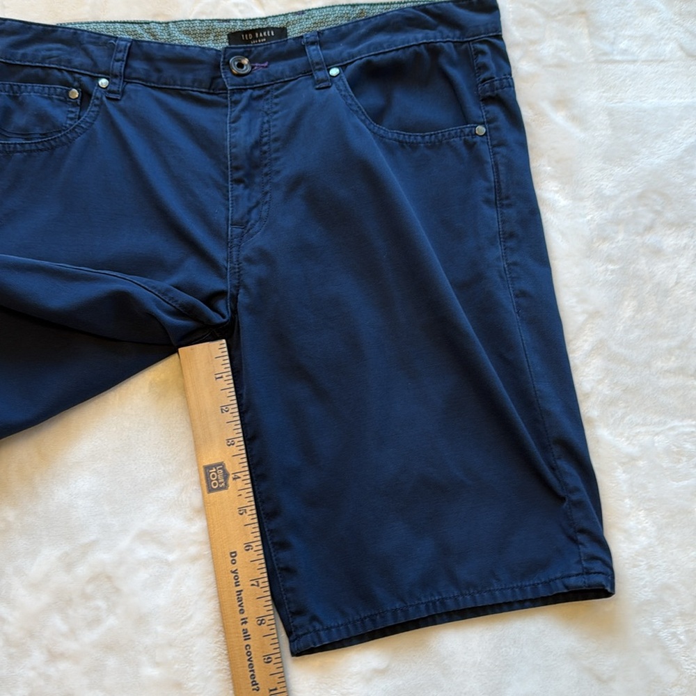 Ted Baker Men’s 5 Pocket Cotton Blue Shorts - Picture 10 of 13